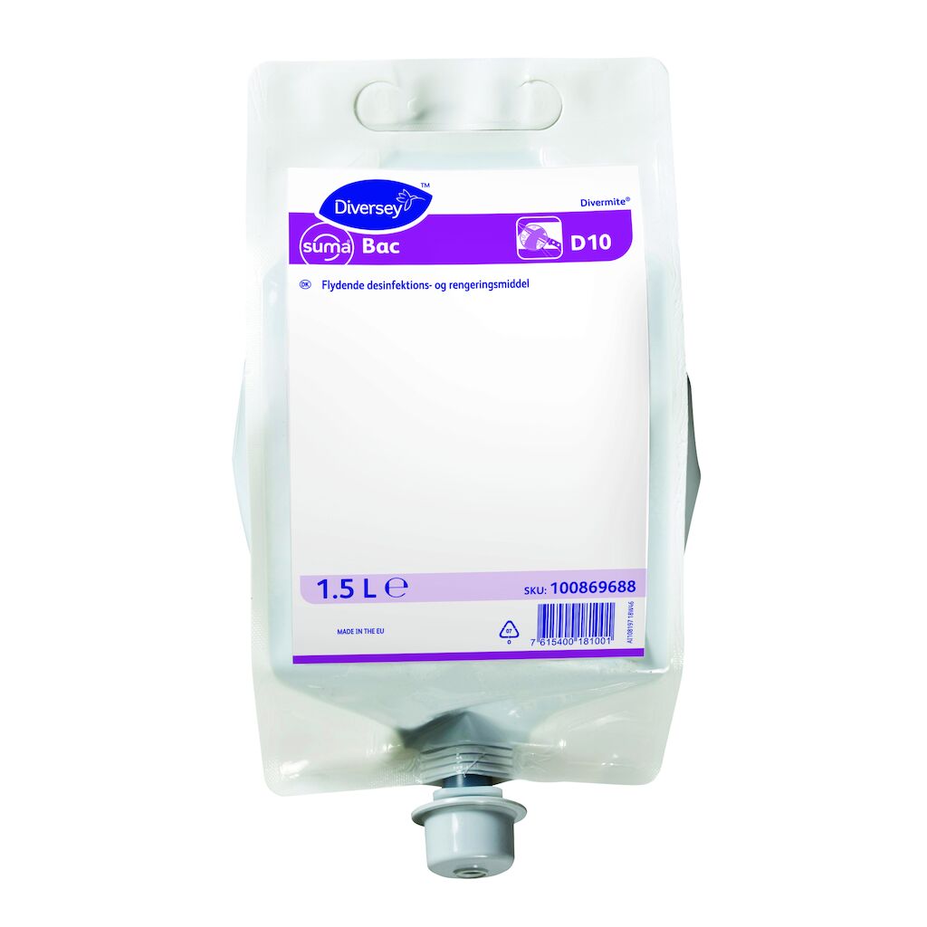 Suma Bac D10 4x1.5L - Flydende desinfektions- og rengeringsmiddel