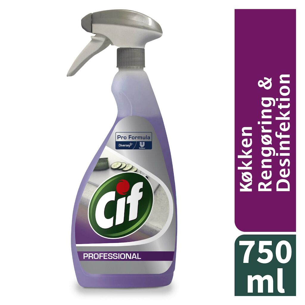 Cif Pro Formula 2in1 Cleaner Disinfectant 6x0.75L - Fødevaregodkendt rengørings- & desinfektionsmiddel