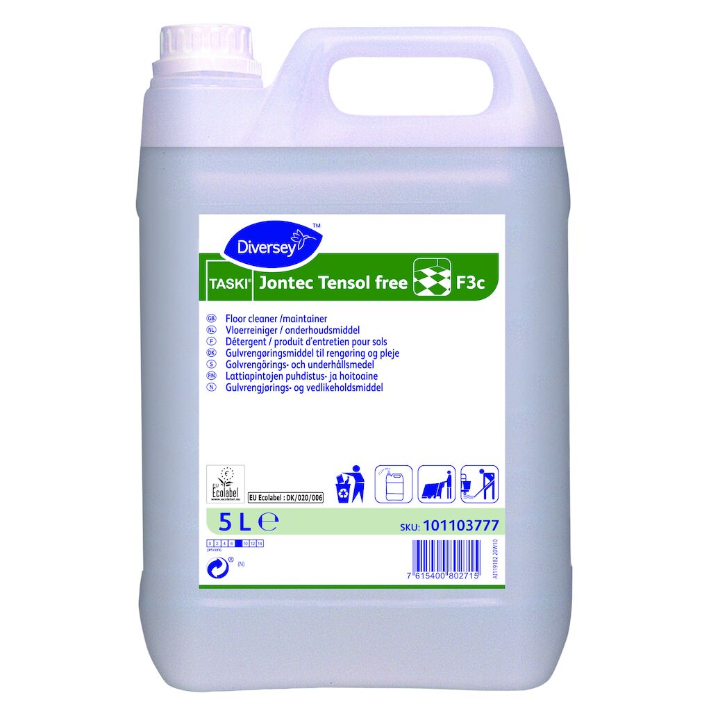 TASKI Jontec Tensol free F3c 2x5L - Gulvrengøringsmiddel til rengøring og lettere pleje