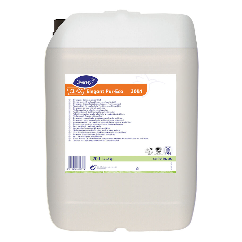 Clax Elegant Pur-Eco 30B1 20L - Flydende vaskemiddel med enzymer til vask af sarte tekstiler