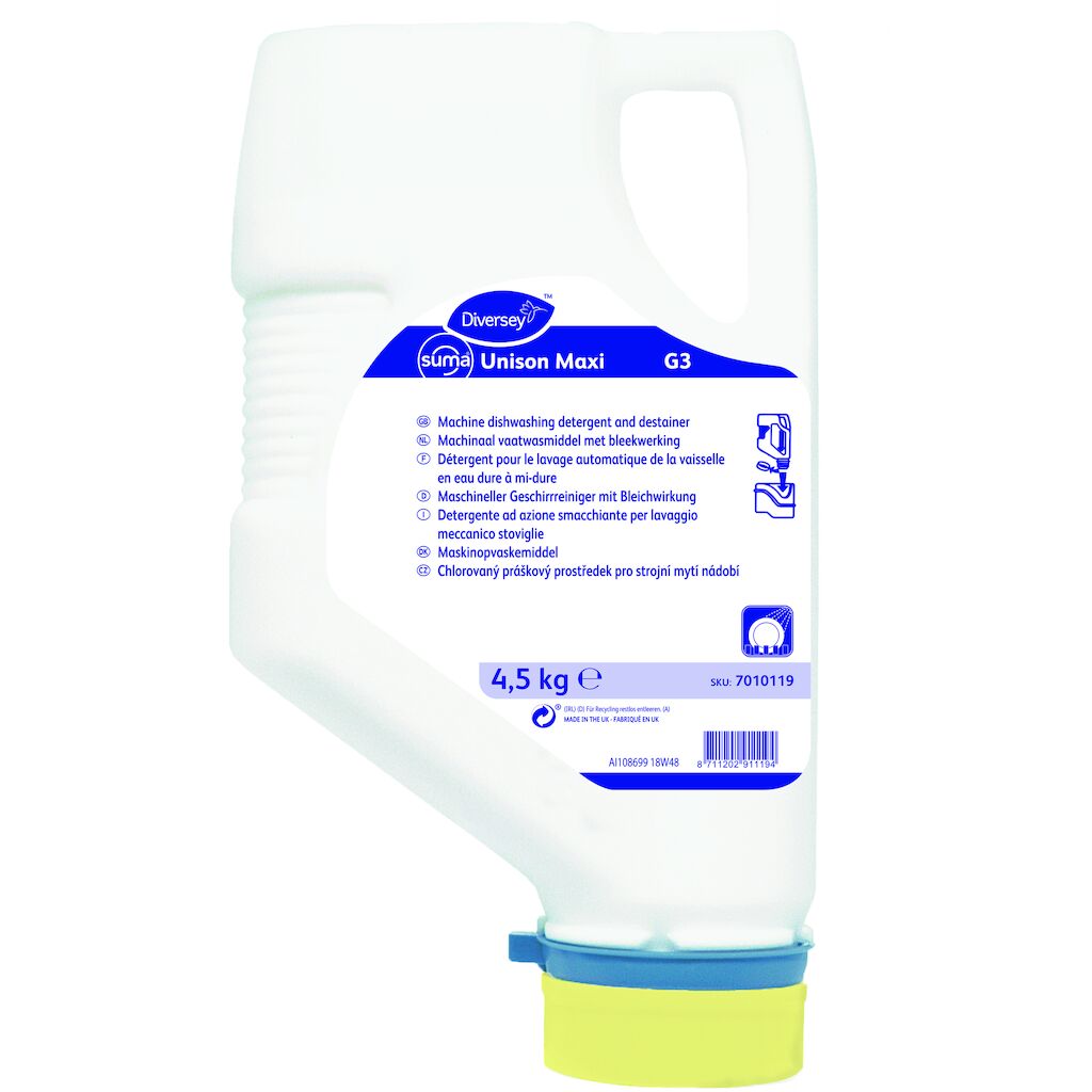Suma Unison Maxi G3 3x4.5kg - Maskinopvaskemiddel til middelhårdt og hårdt vand