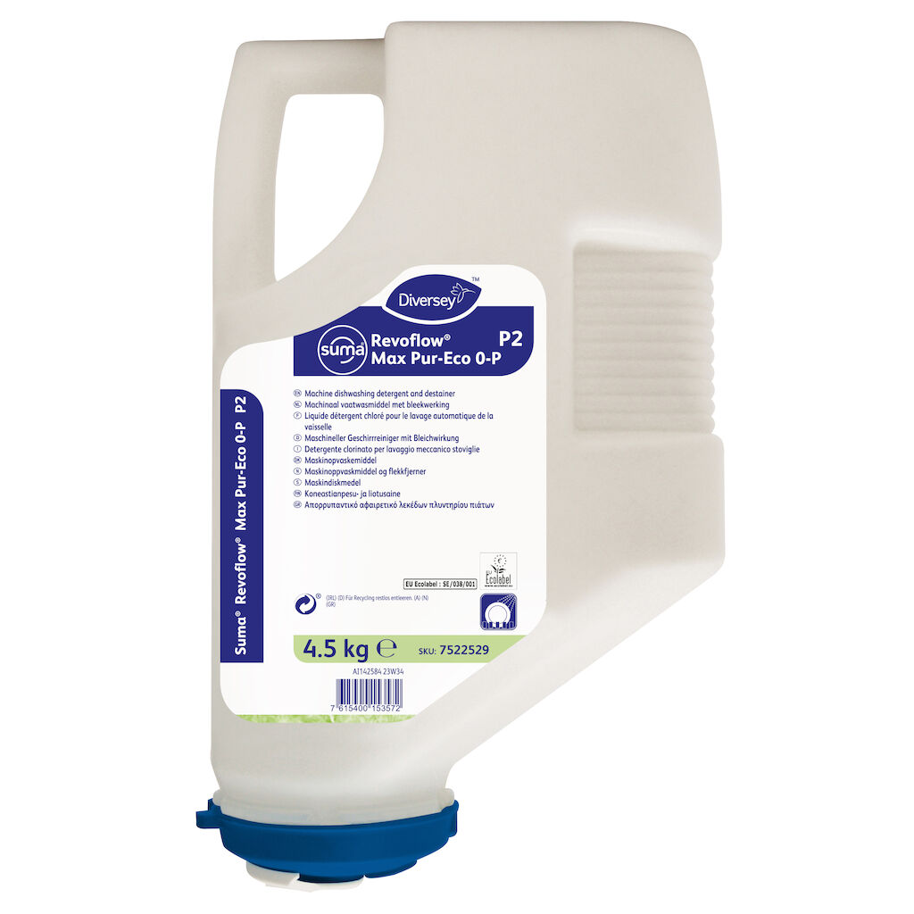 Suma Revoflow Max Pur-Eco 0-P P2 3x4.5kg - Fosfatfrit maskinopvaskemiddel til blødt vand