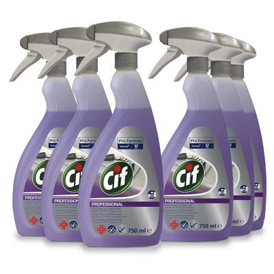 Cif Pro Formula 2in1 Cleaner Disinfectant 6x0.75L - Fødevaregodkendt rengørings- &amp; desinfektionsmiddel