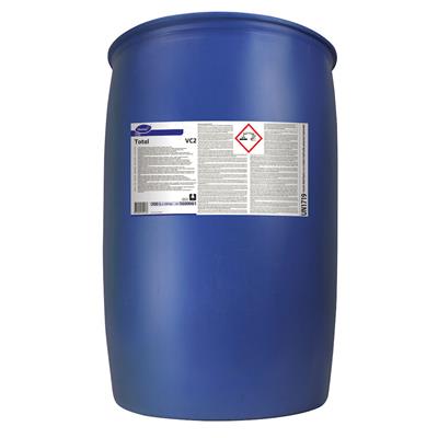 Total VC2 200L - Lavtskummende alkalisk rengøringsmiddel til anvendelse i middelhårdt til hårdt vand - stabil ved lav temperatur